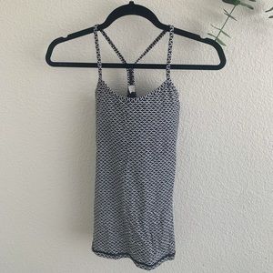 Black & White Lululemon Power Y Tank
